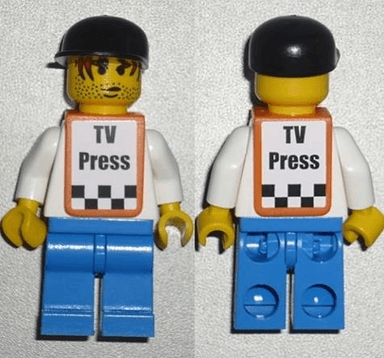 F1 - Cameraman - Red Hair, Orange Vest with Stickers