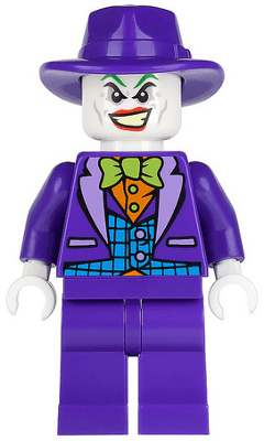 The Joker - Medium Azure Vest, Lime Bow Tie, Dark Purple Fedora