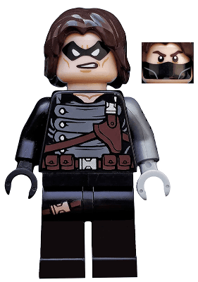 Winter Soldier - Dark Brown Hair, Light Bluish Gray Hand