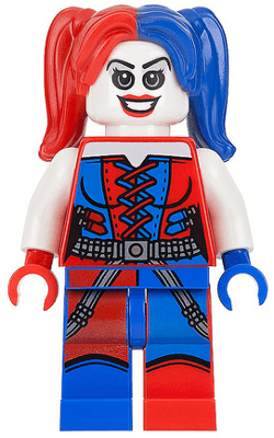 Harley Quinn - Blue and Red Hands and Pigtails