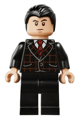 Bruce Wayne - Black Suit with Dark Red Tie