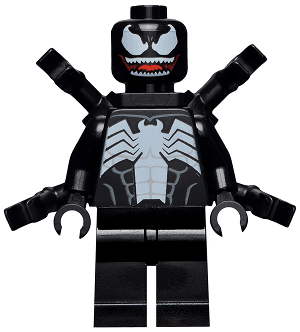 Venom - White Teeth Parted, 4 Back Appendages Small with Clips