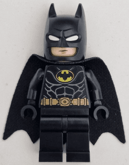 Batman - Black Suit, Gold Belt, Cowl with White Eyes, Neutral / Angry with Bared Teeth