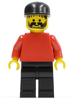 Plain Red Torso with Red Arms, Black Legs, Black Cap