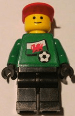 Soccer Player - Welsh Goalie, Welsh Flag Torso Sticker on Front, White Number Sticker on Back (1, 18 or 22, specify number in listing)
