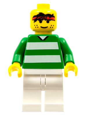 Soccer Player - Green and White Team with Number 3 on Back