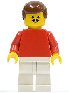LEGO Soccer Player Red/White Team Player 1 (soc018) Sports Minifigure