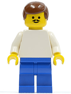LEGO Soccer Player White/Blue Team Player 1 (soc020) Sports Minifigure
