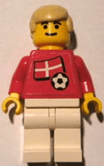 Soccer Player - Danish Player 2, Danish Flag Torso Sticker on Front, Black Number Sticker on Back (specify number in listing)