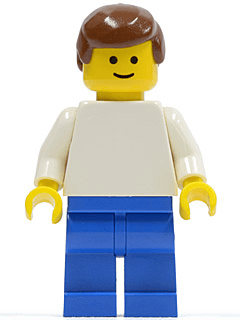 LEGO Soccer Player White/Blue Team Player 4 (soc038) Sports Minifigure