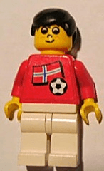 Soccer Player - Norwegian Player 5, Norwegian Flag Torso Sticker on Front, Black Number Sticker on Back (specify number in listing)