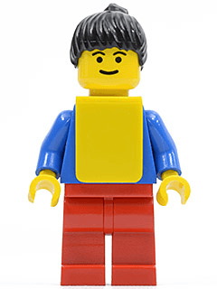 LEGO Soccer Player Womens Team Black Ponytail Hair Eyebrows Yellow Vest (soc051) Sports Minifigure