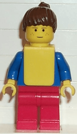LEGO Soccer Player Womens Team Brown Ponytail Hair with Freckles Yellow Vest (soc052) Sports Minifigure
