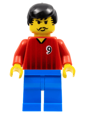 Soccer Player - Red and Blue Team with Number 9