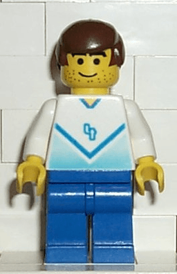 LEGO Soccer Player White & Blue Team with shirt #4 (soc082) minifigure