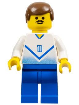 LEGO Soccer Player White & Blue Team with shirt #11 (soc085) minifigure