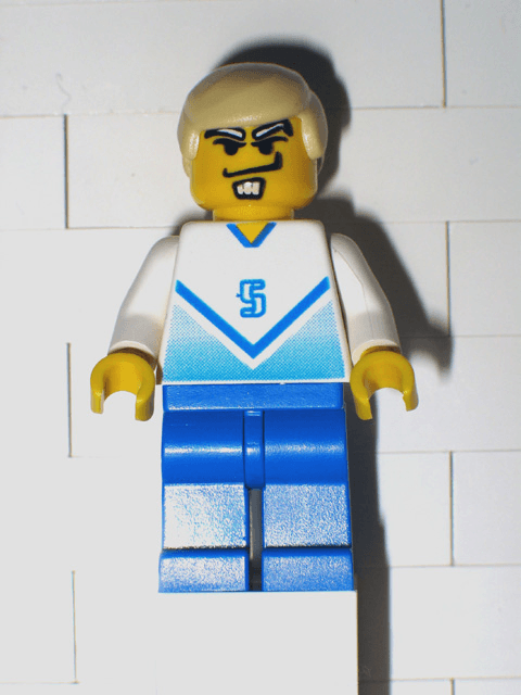 LEGO Soccer Player White & Blue Team with shirt #5 (soc106) Sports Minifigure