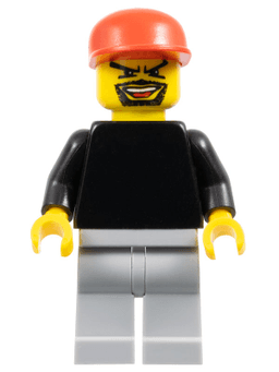 LEGO Plain Black Torso with Black Arms Red Cap (Soccer Goalie) (soc116) minifigure