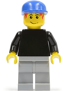 LEGO Plain Black Torso with Black Arms Blue Cap (Soccer Goalie) (soc117) Sports Minifigure