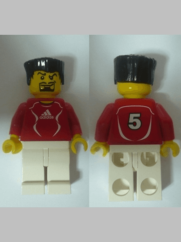 Soccer Player Red - Adidas Logo, Red and White Torso Stickers (#5)