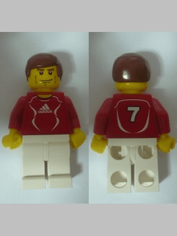 Soccer Player Red - Adidas Logo, Red and White Torso Stickers (#7)
