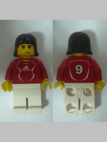 Soccer Player Red - Adidas Logo, Red and White Torso Stickers (#9)