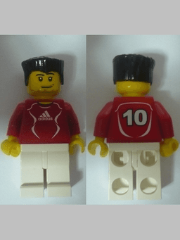 Soccer Player Red - Adidas Logo, Red and White Torso Stickers (#10)