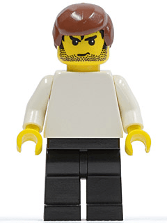 LEGO Plain White Torso with White Arms Reddish Brown Male Hair (Soccer Player) (soc123) Sports Minifigure
