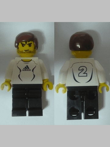 Soccer Player White - Adidas Logo, White and Black Torso Stickers (#2)