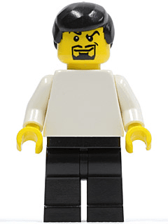 LEGO Plain White Torso with White Arms Black Male Hair Goatee (Soccer Player) (soc124) Sports Minifigure