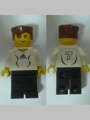 Soccer Player White - Adidas Logo, White and Black Torso Stickers (#7)