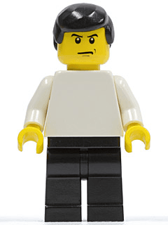 LEGO Plain White Torso with White Arms Black Male Hair (Soccer Player) (soc126) Sports Minifigure