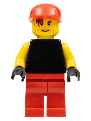 LEGO Plain Black Torso with Yellow Arms Red Cap (Soccer Goalie) (soc130) Sports Minifigure