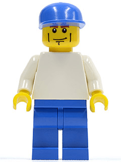LEGO Plain White Torso with White Arms Blue Cap (Soccer Player) (soc134) Sports Minifigure
