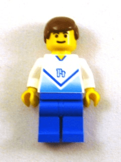 LEGO Soccer Player White & Blue Team with shirt #14 (soc139) minifigure