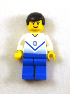 LEGO Soccer Player White & Blue Team with shirt #8 (soc141) Sports Minifigure