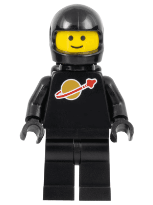 Classic Space - Black with Air Tanks and Motorcycle (Standard) Helmet, Logo High on Torso (Second Reissue)