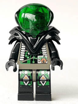 Insectoids Zotaxian Alien - Male, Gray and Black with Green Circuits and Silver Hoses, with Armor (Professor Webb / Locust)