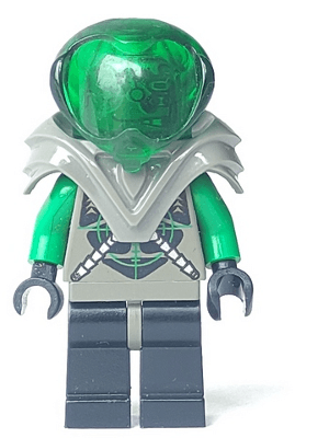 Insectoids Zotaxian Alien - Male, Gray and Green with Green Circuits and Silver Hoses, with Dark Gray Armor (Danny Longlegs / Corporal Steel)