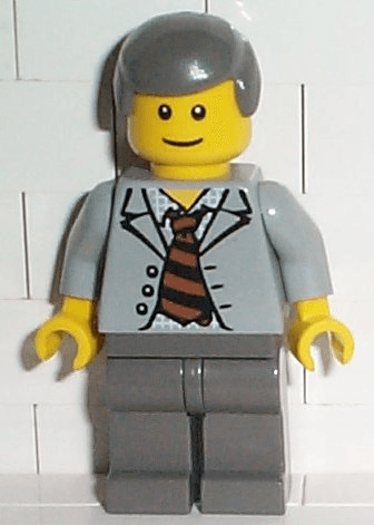 LEGO Scientist With Open Jacket Black and Brown Stripe Tie and Plaid Shirt (spd010) LEGO Minifigure
