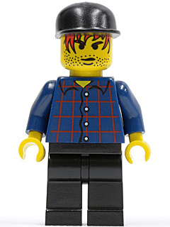Plaid Button Shirt, Black Legs, Black Cap, Red Hair, Black Stubble (Taxi Driver)