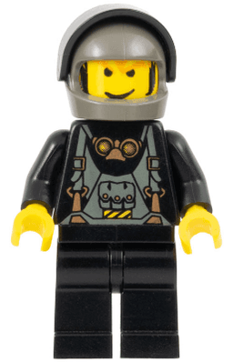 LEGO Boat Driver Black with Dark Gray Helmet (stu011) minifigure
