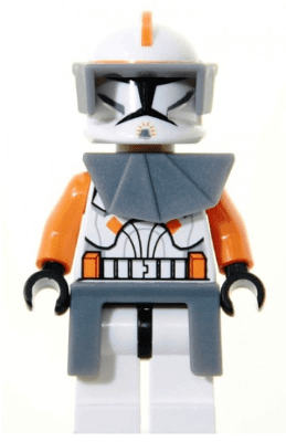 Clone Trooper Commander Cody, 212th Attack Battalion (Phase 1) - Dark Bluish Gray Visor, Pauldron, and Kama, Large Eyes
