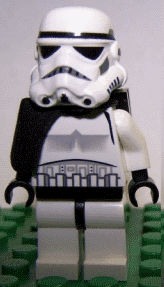 Sandtrooper - Black Pauldron (Solid), Survival Backpack, No Dirt Stains, Helmet with Dotted Mouth Pattern and Solid Black Head