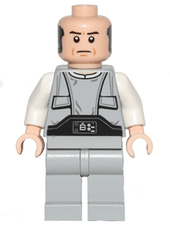 Lobot - Light Bluish Gray Uniform, Light Nougat Head, Black Eyebrows