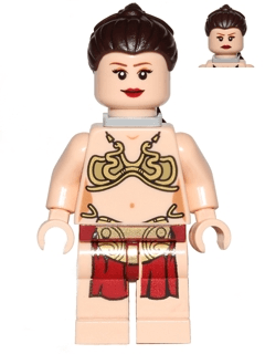 Princess Leia - Jabba Slave Outfit, Dark Brown Long Braid, Neck Bracket