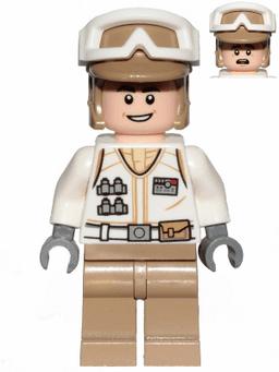 Hoth Rebel Trooper White Uniform, Dark Tan Legs (Open Mouth Smile)