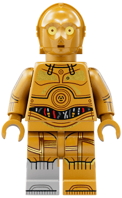 C-3PO - Molded Light Bluish Gray Lower Leg, Printed Arms