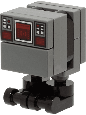 Gonk Droid (GNK Power Droid) - Dark Bluish Gray Body with Dark Red Control Panel, Black Feet