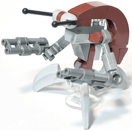 Droideka (Destroyer Droid) - Light Bluish Gray Claws, Dark Bluish Gray Plate 1 x 2